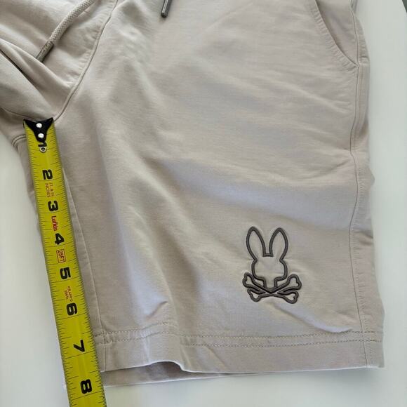 Psycho Bunny Mens Rodman Micro French Terry Sweatshort Size Small Natural Linen - Picture 9 of 13